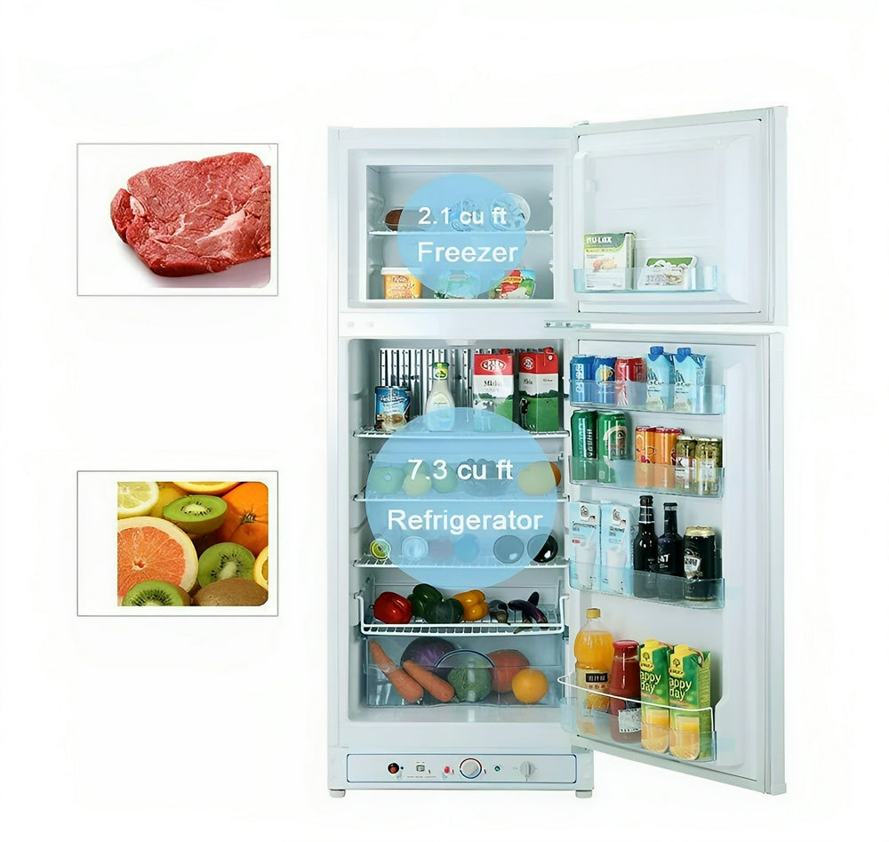 ثلاجة غاز يوني هامبورج 265 لتر ابيض