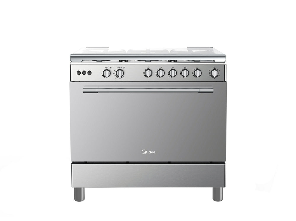 فرن غاز ميديا 60×90 وش استيل الجوانب سلفر شبك عريض امان