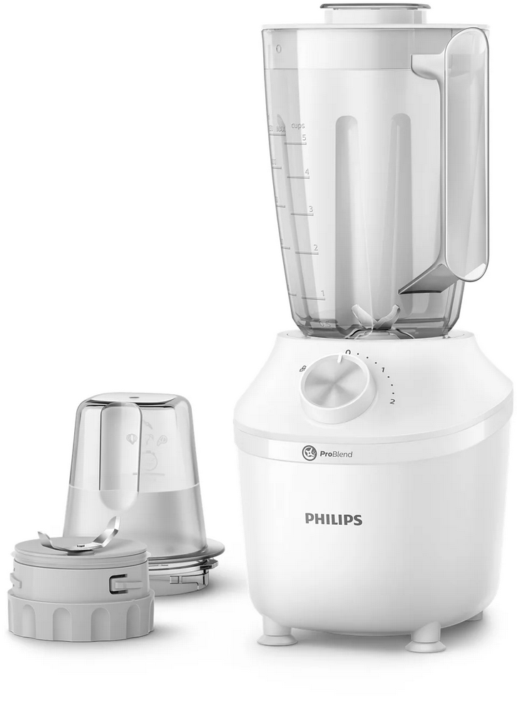 خلاط فيليبس 1.25 لتر 600 واط مع مطحنة تقنية Pro Blend - ابيض