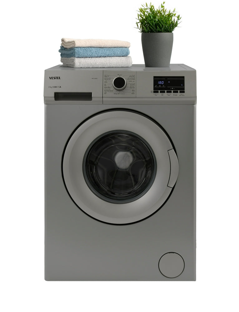 غسالة اوتوماتيك فتحة امامية فيستل 7 ك 1200 دورة / دقيقة سلفر غامق (تركي)