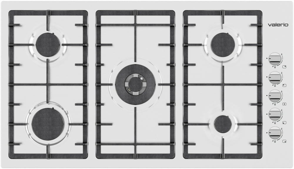 سطح بلت ان غاز فاليريو 5 عيون 90 سم استيل ايطالي (شبك عريض)