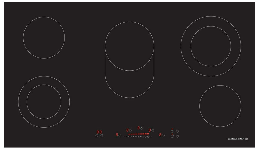 سطح بلت ان كهرباء كلفنيتور 90 سم 5 عيون سيراميك التحكم بالمس
