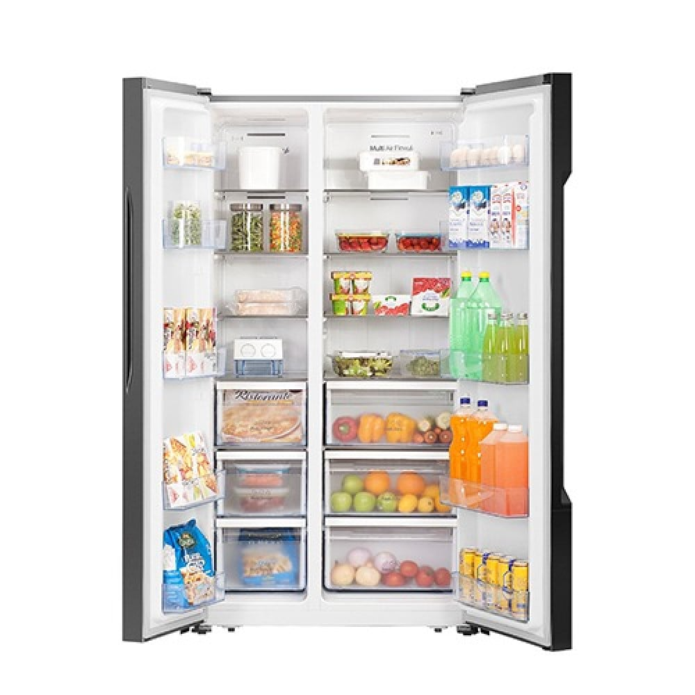 ثلاجة دولابي هاس سعة الثلاجة 11.8 سعة المجمد 6.1 قدم استيل انفرتر