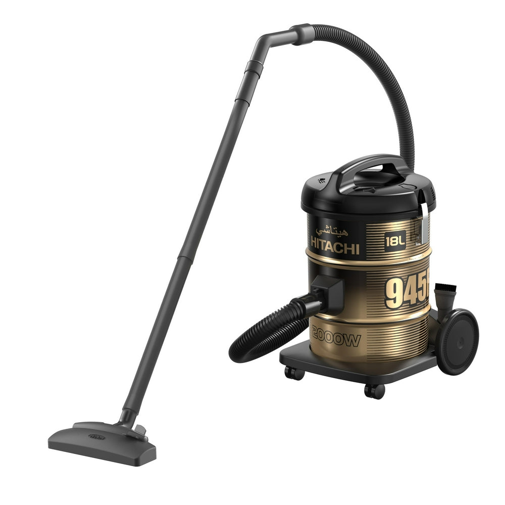 مكنسة برميل هيتاشي 18 لتر 2000 واط (اسـود)