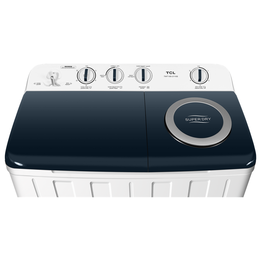 غسالة حوضين تي سي ال 10 ك ابيض