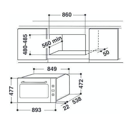 فرن بلت ان كهرباء اريستون 90 سم 89 لتر متعدد الوظائف (ايطالي)