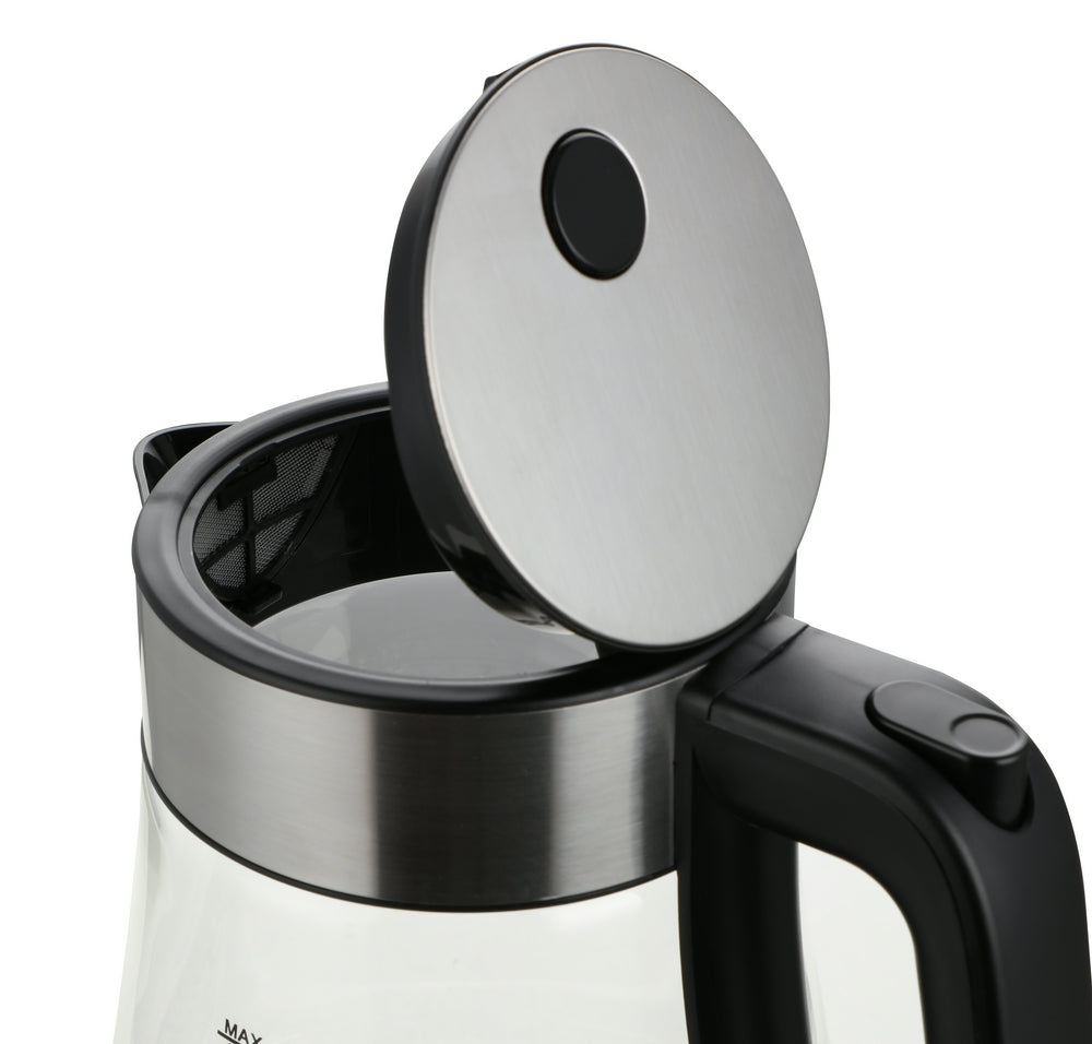 غلاية مياه كيون 1.7 لتر 2200 واط زجاج مع مؤشر LED