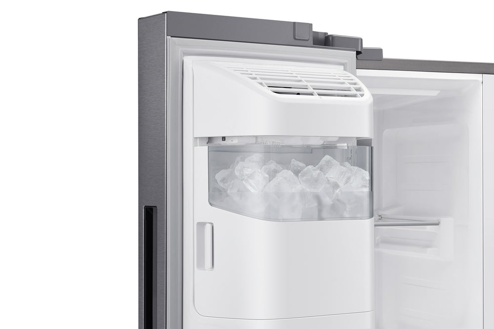 ثلاجة دولابي سامسونج 2 باب مع موزع مياة وثلج سعة الثلاجة 14.4 قدم المجمد 7.1 قدم سلفر واي فاي