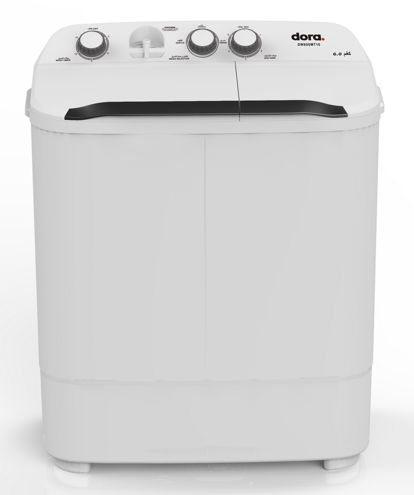 غسالة حوضين دورا اليجانت 6 كيلو ابيض