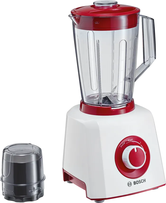 خلاط بوش 1.5 لتر 2 سرعات مع مطحنة 450 واط (احمر في ابيض)