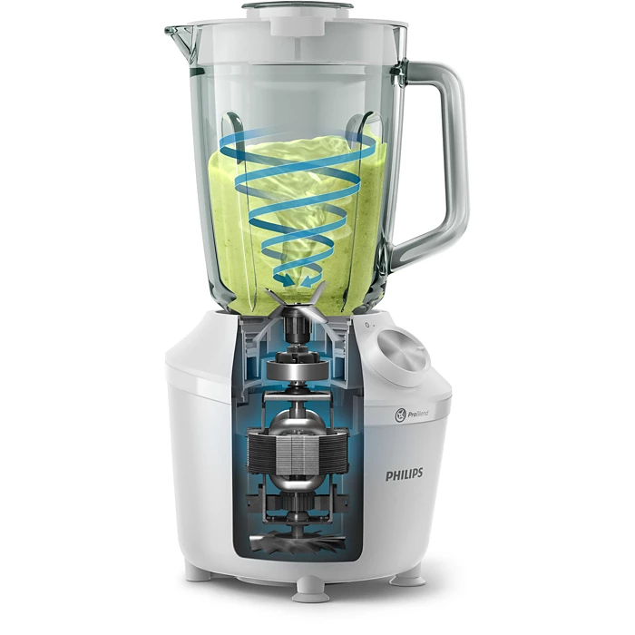 خلاط فيليبس 1.25 لتر 600 واط مع مفرمة تقنية Pro Blend - ابيض