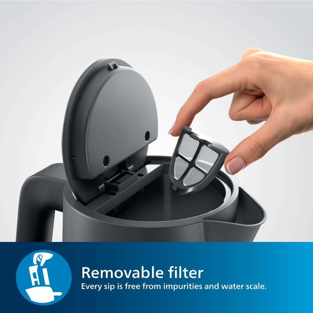 غلاية مياه فيليبس 1.7 لتر 2200 واط اسود