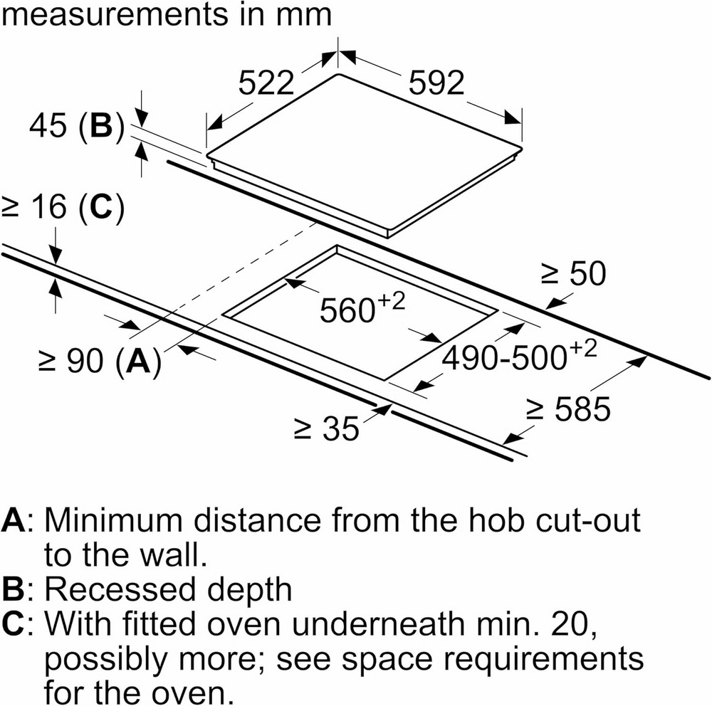 سطح بلت ان كهرباء بوش 4 عيون 60 سم سيراميك (الماني)
