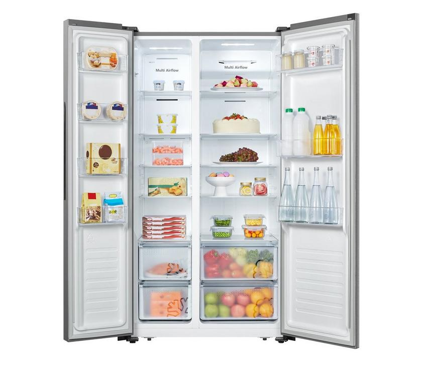 ثلاجة دولابي هايسنس سعة الثلاجة 11.8 قدم المجمد 6.1 قدم استيل