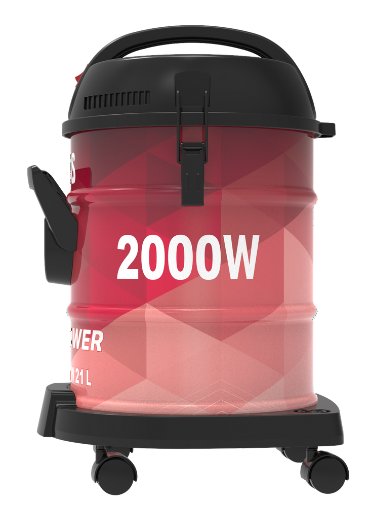 مكنسة برميل هاس 21 لتر 2000 واط احمر