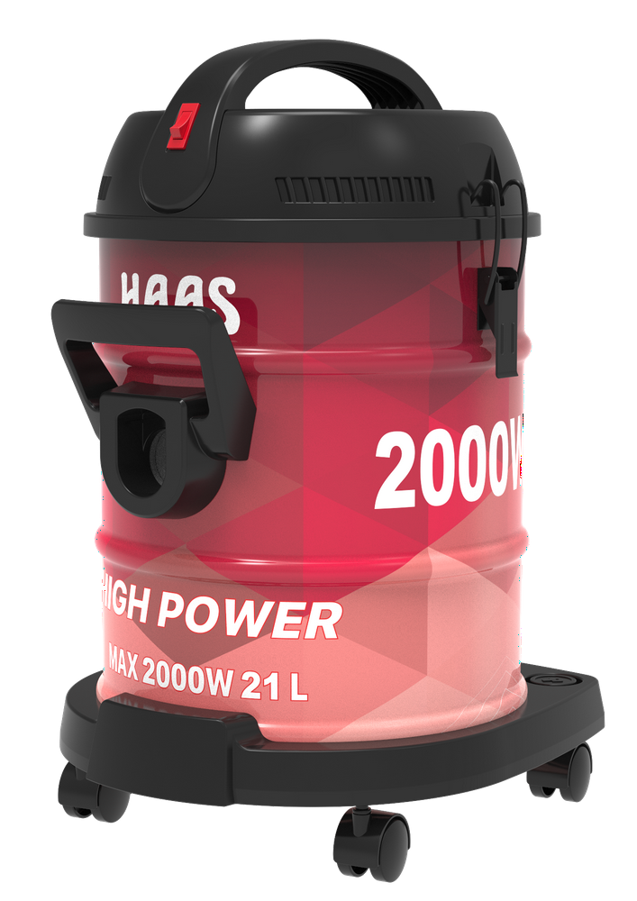 مكنسة برميل هاس 21 لتر 2000 واط احمر