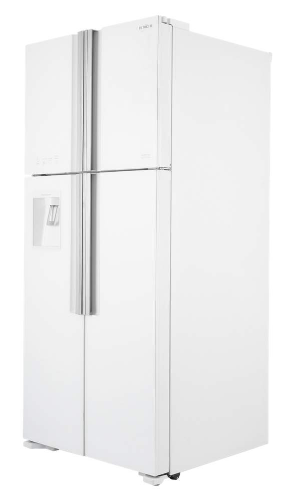 ثلاجة دولابي هيتاشي سعة الثلاجة 14 قدم المجمد 5.1 قدم زجاجي ابيض