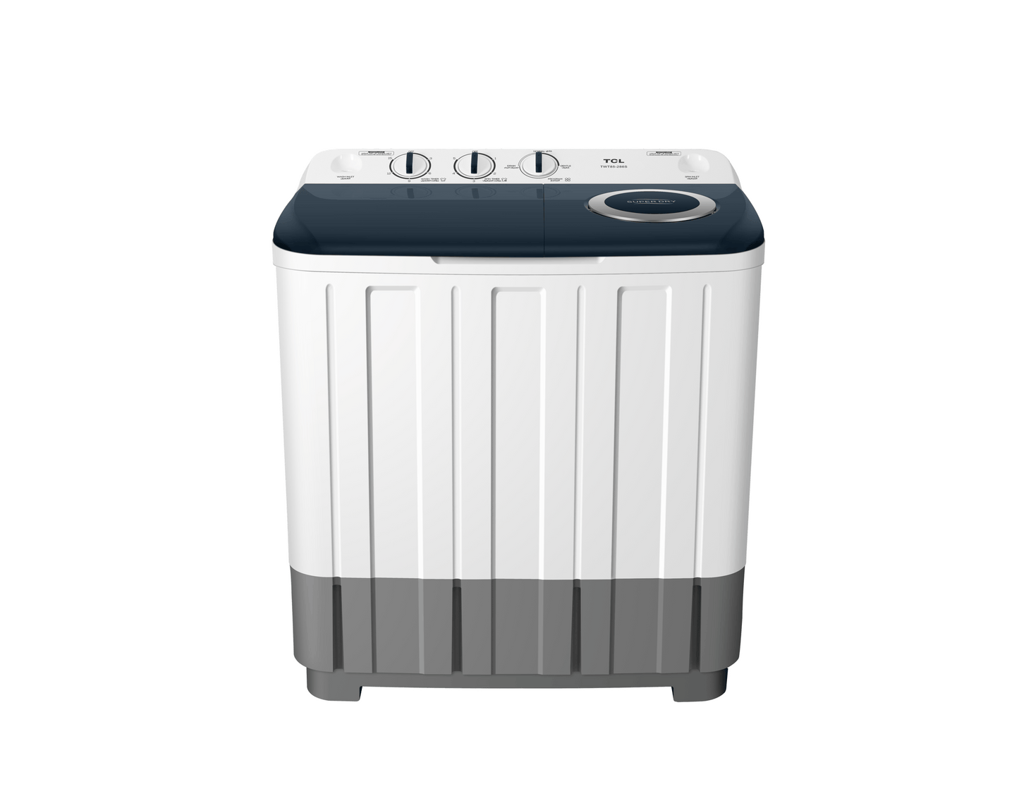 غسالة حوضين تي سي ال 8.5 كيلو ابيض