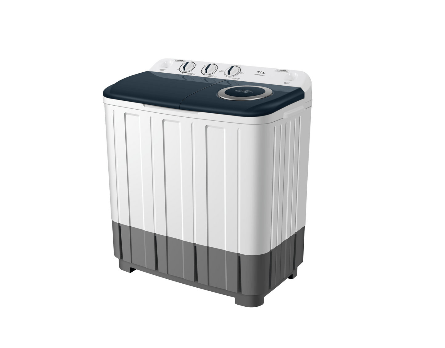 غسالة حوضين تي سي ال 8.5 كيلو ابيض