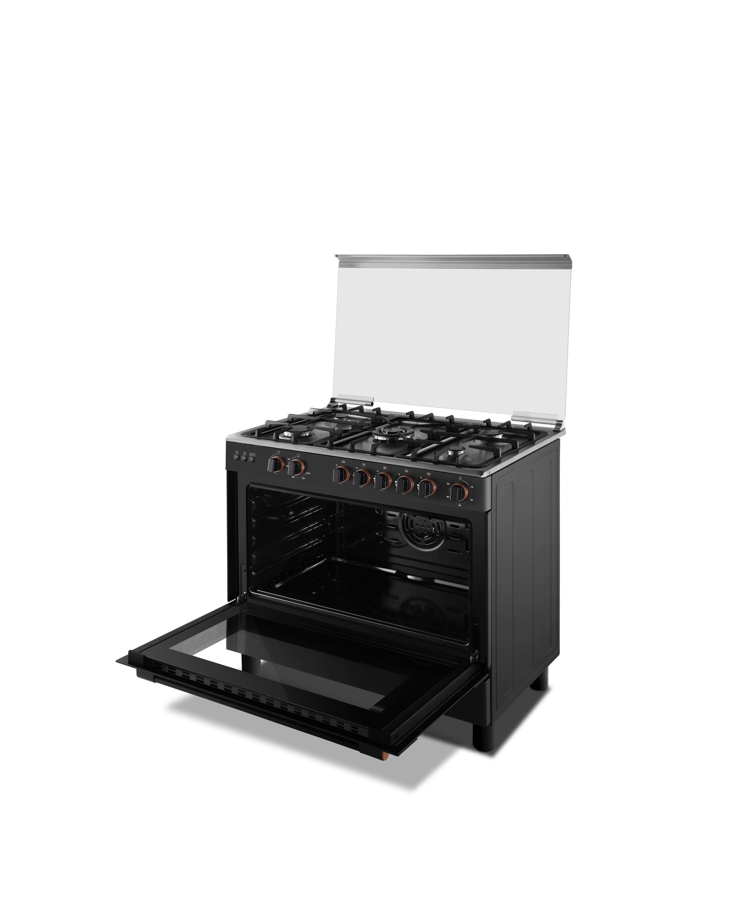 فرن غاز توشيبا 5 عيون 60×90 شبك عريض اسود سطح استيل