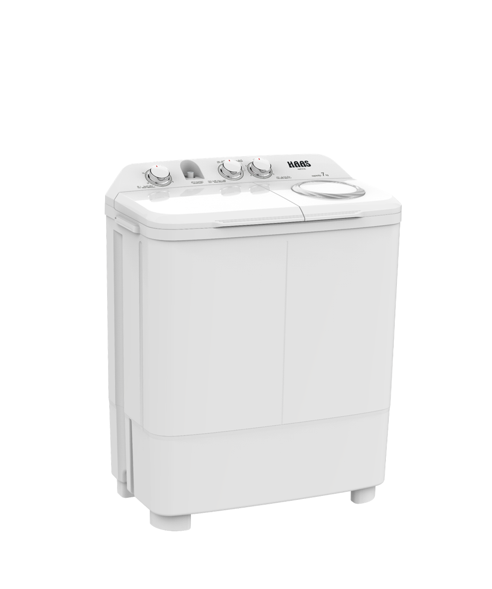 غسالة حوضين هاس 7 كيلو ابيض