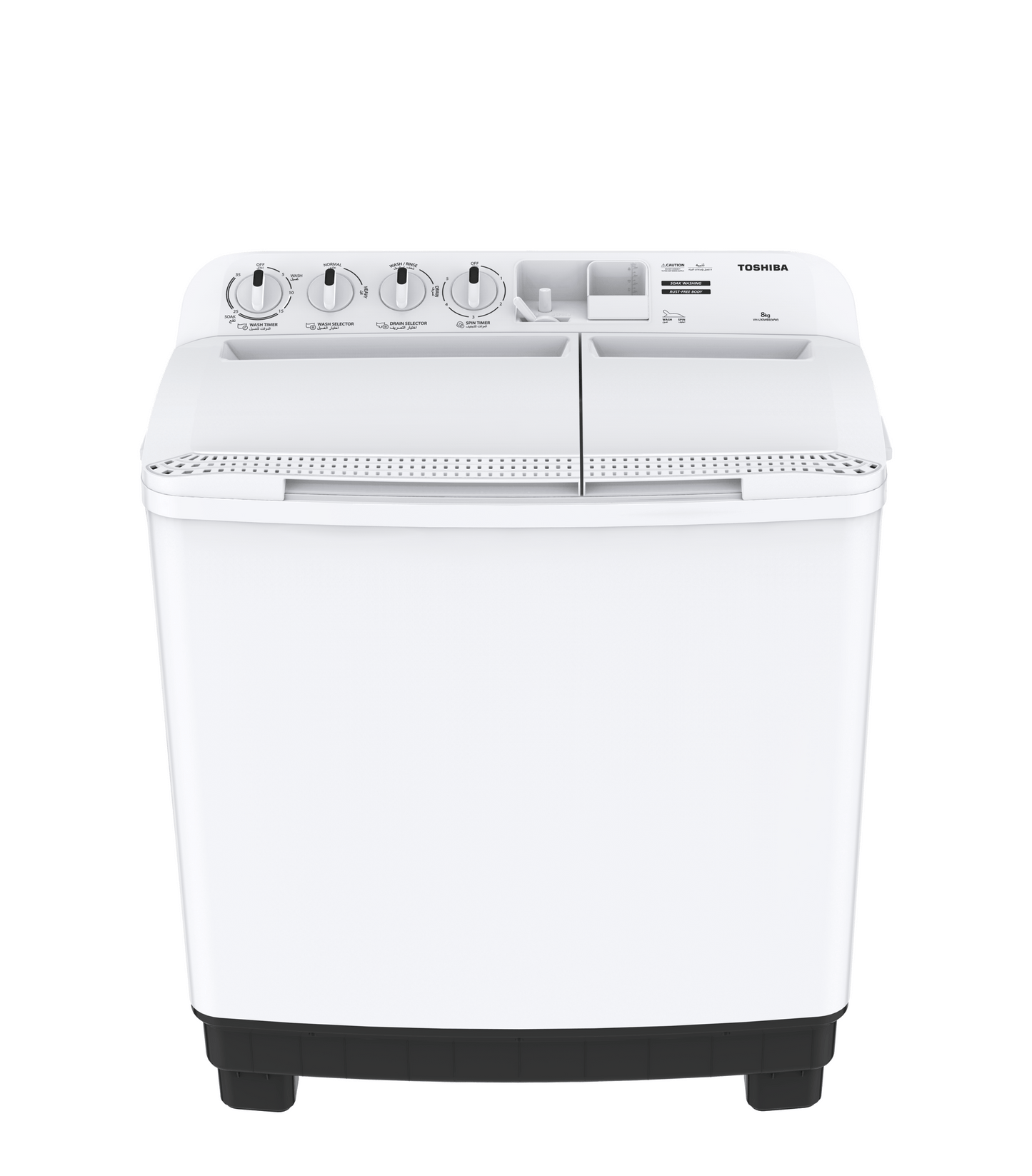غسالة حوضين توشيبا 12 كيلو ابيض