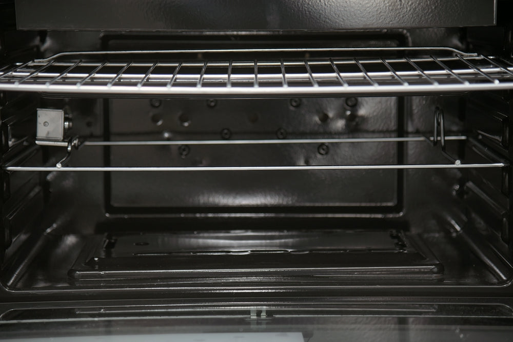 فرن غاز دورا 5 عيون 90×60 امان كامل وش استيل جوانب سيلفر ( ELEGANT )