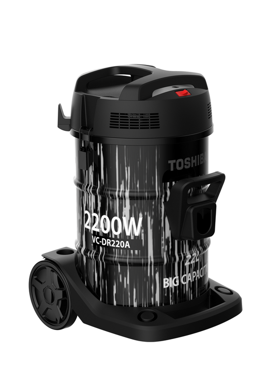 مكنسة برميل توشيبا 22 لتر 2200 واط اسود / رمادي