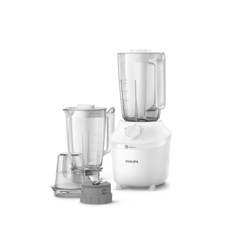 خلاط فيليبس 1.9 لتر 450 واط مع مطحنة ودورق إضافي Pro Blend - ابيض