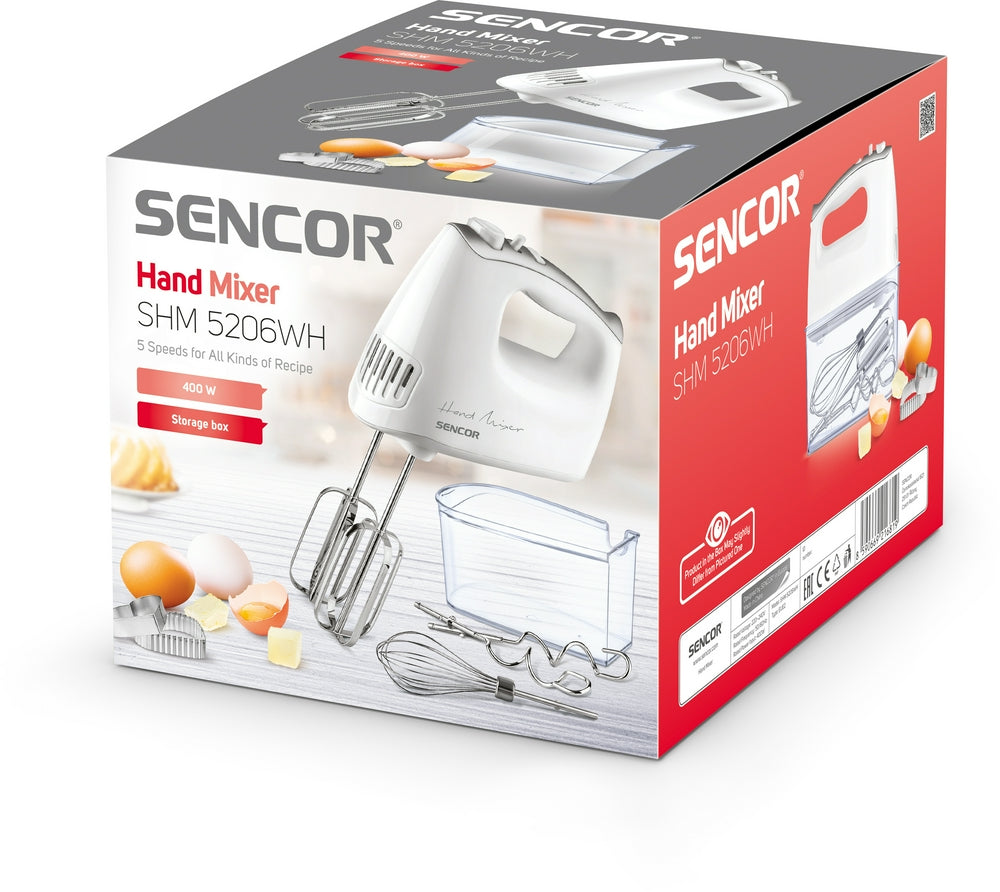 مضرب بيض سينكور 5 سرعات 400 واط ابيض