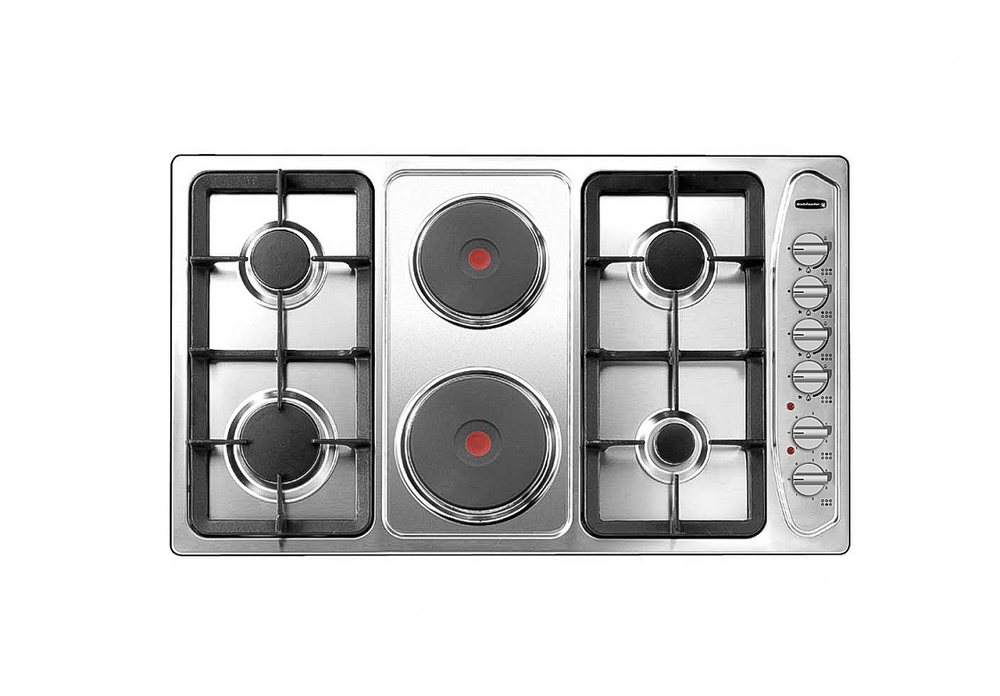 سطح بلت ان 4 عيون غاز + 2 كهرباء كلفنيتور 90سم استيل