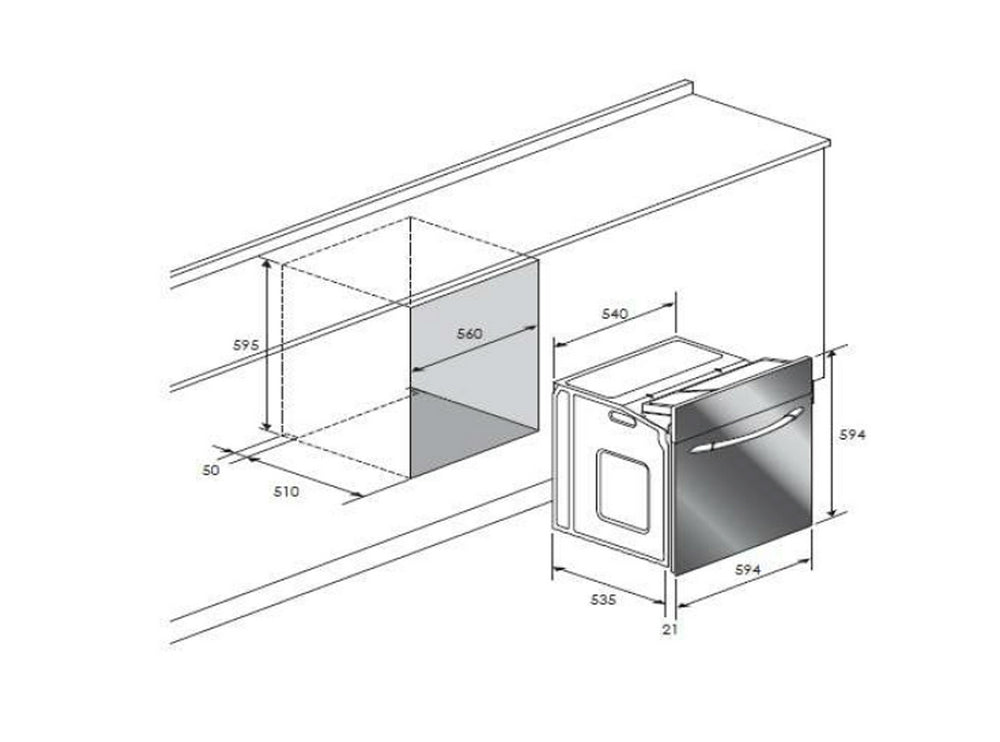فرن بلت ان كهرباء كلفنيتور 60 سم 61 لتر استيل