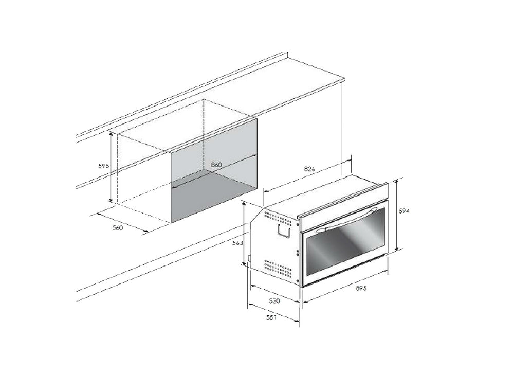 فرن بلت ان غاز كلفنيتور 60×90 - 9وظائف استيل