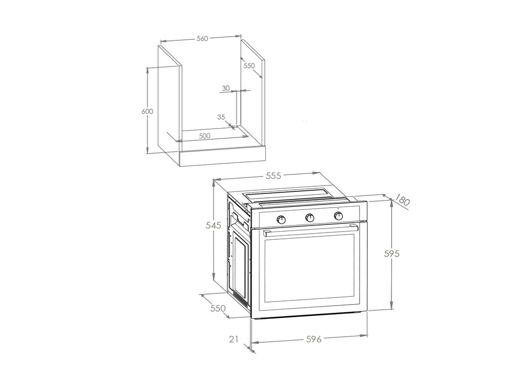 فرن بلت ان كهرباء اوسكار 60سم 3وظائف (تركي)