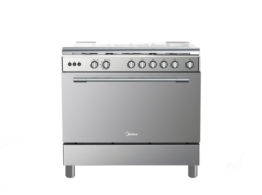 فرن غاز ميديا 60×90 وش استيل الجوانب سلفر شبك عريض امان