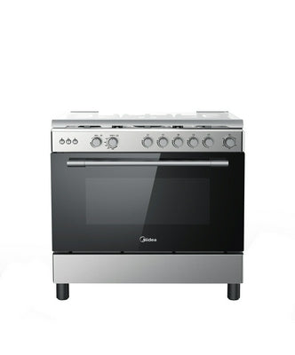 فرن غاز ميديا 60×90وش استيل الجوانب سلفر المفاتيح لامع امان