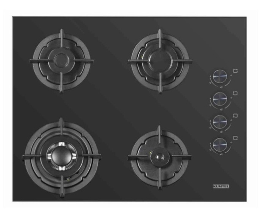 سطح بلت ان غاز كومتيل 4 عيون 65 سم اسود زجاجى (تركي)