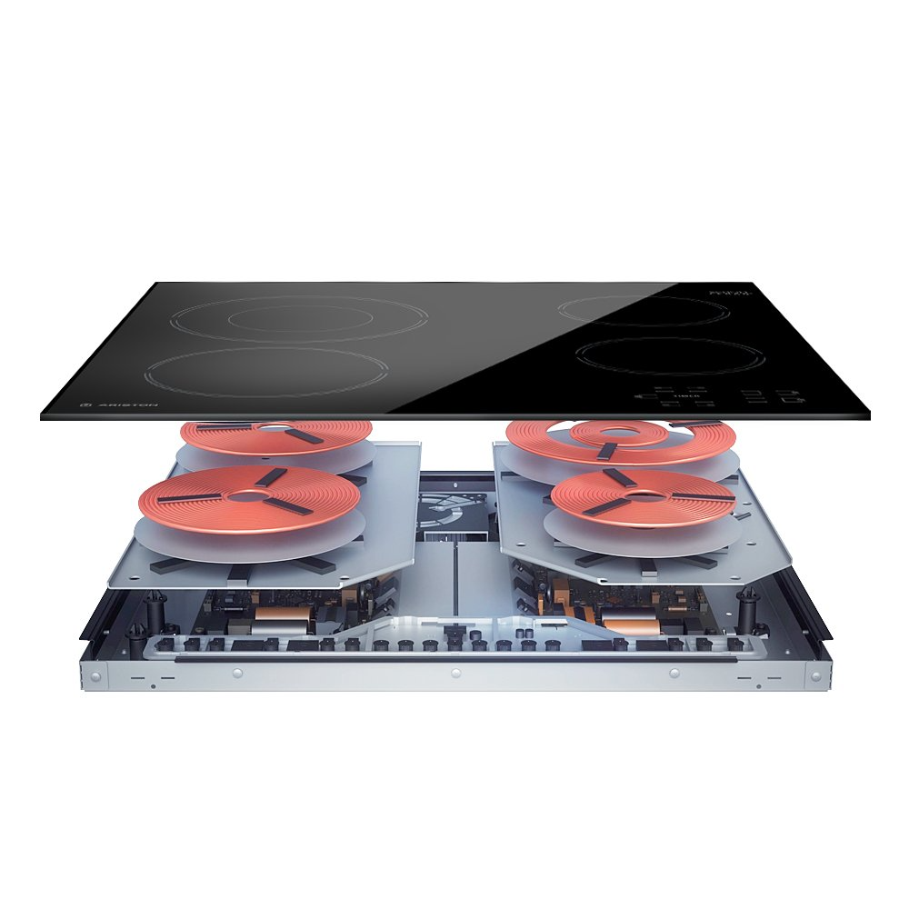 سطح بلت ان  كهرباء  اريستون سيراميك 4عيون 60سم اسود (ايطالي)