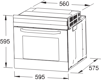 فرن بلت ان كهرباء ميديا 60سم 70لتر استيل