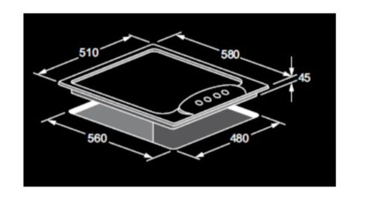 سطح بلت ان كلفنيتور 3 عيون غاز + 1عين كهرباء حجر 60 سم استيل