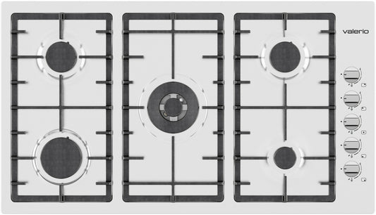 سطح بلت ان غاز فاليريو 5 عيون 90 سم استيل ايطالي (شبك عريض)
