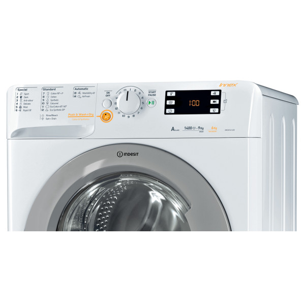 غسالة اوتوماتيك فتحة امامية اندست 9ك غسيل 6ك تنشيف ابيض