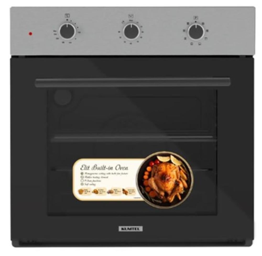 فرن بلت ان كهرباء كوميتل 60 سم 8 وظائف لوحة تحكم استيل مفاتيح اسود (تركي)