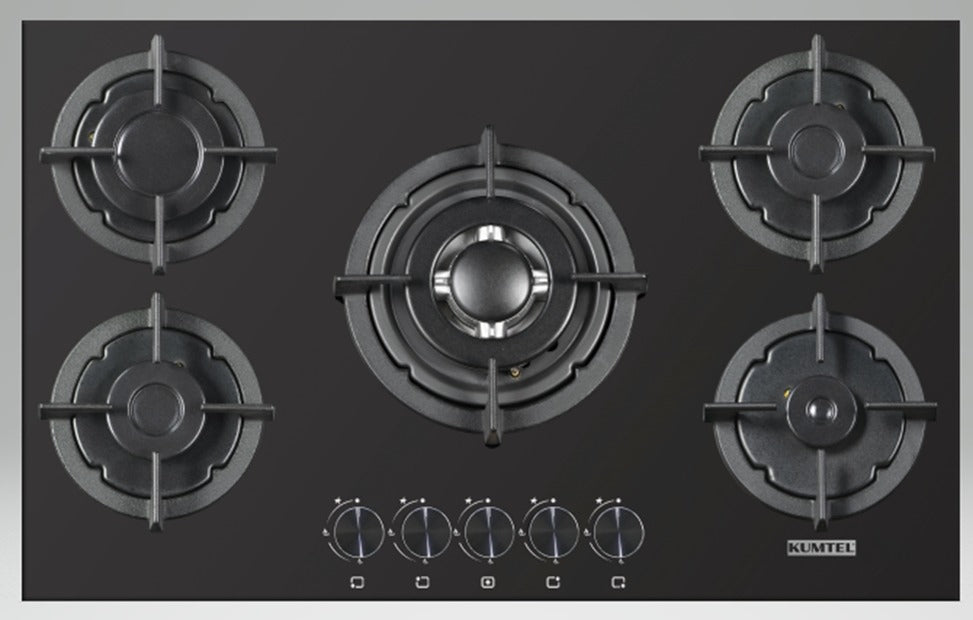 سطح بلت ان غاز كومتيل 5 عيون 90 سم اسود (تركي) شبك عريض