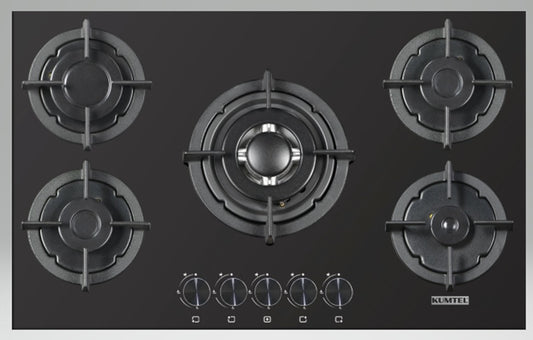 سطح بلت ان غاز كومتيل 5 عيون 90 سم اسود (تركي) شبك عريض