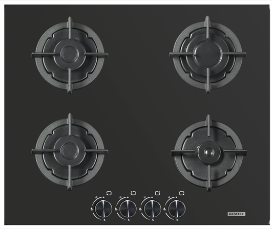 سطح بلت ان غاز كوميتل 4 عيون 62 سم اسود زجاجى (تركي) شبك عريض