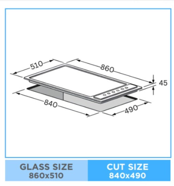 سطح بلت ان كلفنيتور 5 عيون غاز 90 سم اسود (ايطالي)