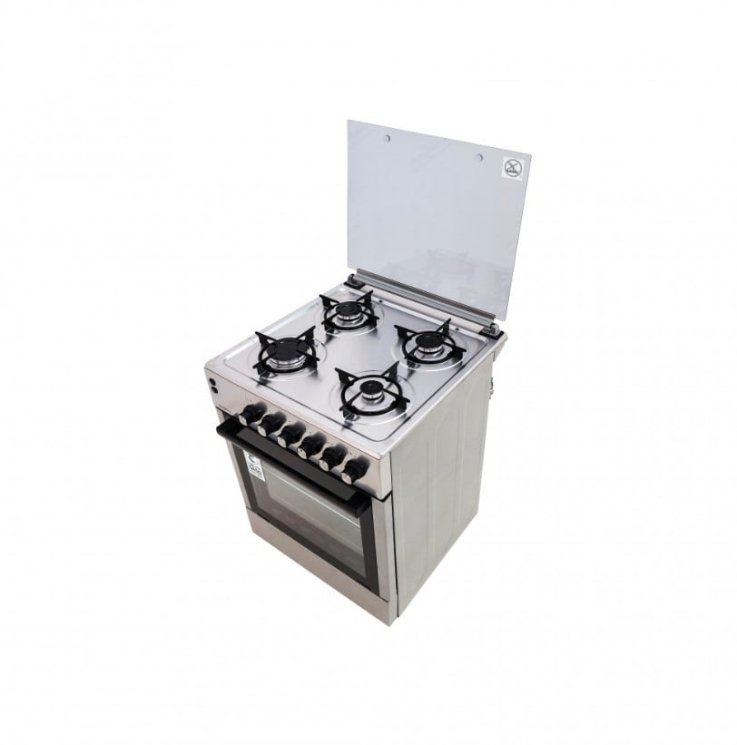 فرن غاز كوميتال 4عيون 57*57 سطح استيل جوانب فضى اشعال ذاتي (تركى)