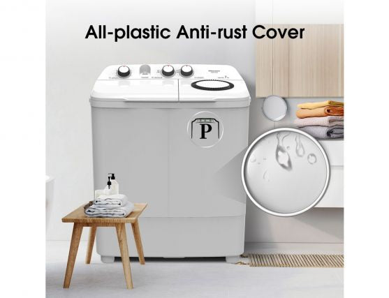 غسالة حوضين هايسنس 7كيلو ابيض