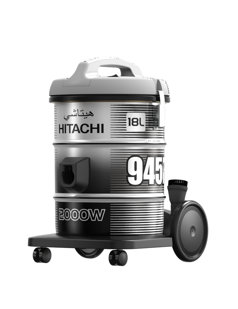 مكنسة برميل هيتاشي 18 لتر 2000واط (فضي)